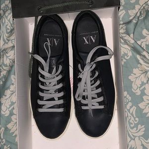 Armani exchange, low mens triple snaeker black
